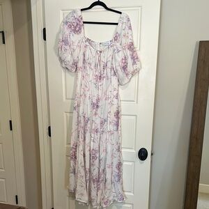 Floral Puff Sleeve Maxi Dress